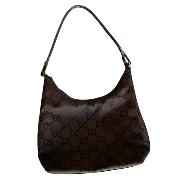 Gucci Small Hobo Brown & GG Logo Black Mini Shoulder Bag, 28335 - Picture 1 of 17
